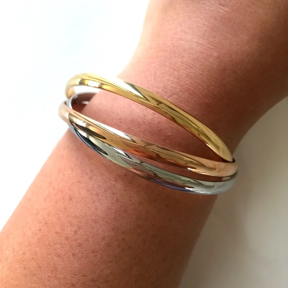 Tri Color Trinity Rolling Bracelet